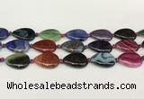 CAA4517 15.5 inches 18*25mm flat teardrop dragon veins agate beads