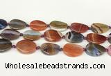 CAA4523 15.5 inches 20*26mm twisted oval dragon veins agate beads