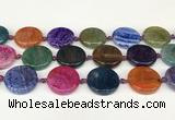 CAA4528 15.5 inches 25mm flat round dragon veins agate beads