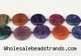 CAA4529 15.5 inches 30mm flat round dragon veins agate beads