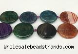 CAA4530 15.5 inches 35mm flat round dragon veins agate beads