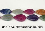 CAA4532 15.5 inches 25*35mm flat teardrop dragon veins agate beads