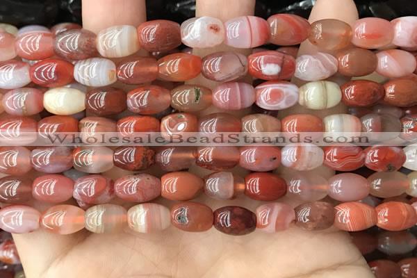 CAA4567 15.5 inches 7*10mm - 8*11mm rice south red agate beads