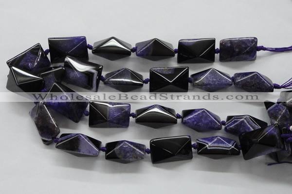 CAA469 15.5 inches 19*19*30mm pyramid agate druzy geode beads