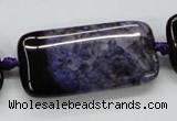 CAA470 15.5 inches 20*40mm rectangle agate druzy geode beads