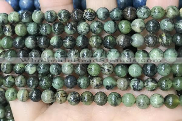 CAA4965 15.5 inches 6mm round green dendritic agate beads