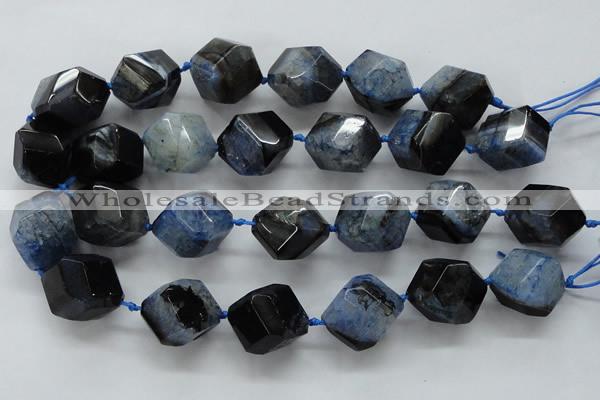 CAA501 15.5 inches 25*30mm faceted nuggets agate druzy geode beads