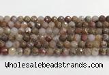 CAA5011 15.5 inches 8mm faceted round flower agate beads