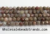 CAA5012 15.5 inches 10mm faceted round flower agate beads