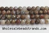 CAA5013 15.5 inches 12mm faceted round flower agate beads