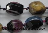 CAA505 15.5 inches 18*20mm faceted nuggets agate druzy geode beads