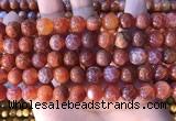 CAA5073 15.5 inches 10mm round red dragon veins agate beads