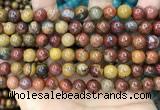 CAA5134 15.5 inches 8mm round red moss agate beads wholesale