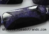 CAA522 15.5 inches 25*56mm faceted rectangle agate druzy geode beads