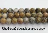 CAA5294 15.5 inches 12mm faceted round crazy lace agate beads wholesale