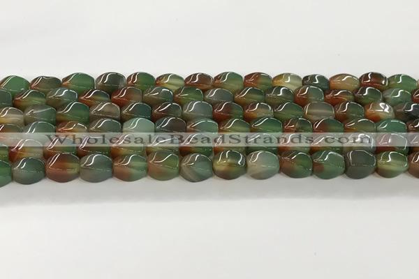 CAA5361 15.5 inches 8*12mm twisted rice agate gemstone beads