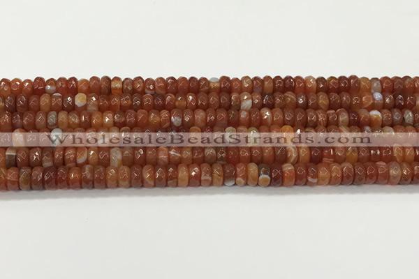 CAA5441 15.5 inches 6*8mm faceted rondelle agate gemstone beads