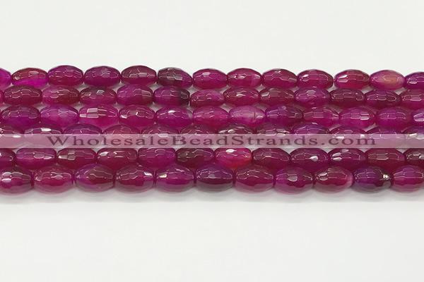 CAA5463 15.5 inches 8*12mm faceted rice agate beads