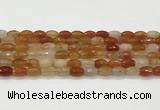 CAA5465 15.5 inches 8*12mm faceted rice agate beads