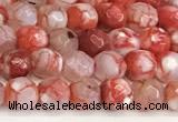 CAA5500 15 inches 6mm faceted round fire crackle agate beads