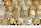 CAA5503 15 inches 6mm faceted round fire crackle agate beads