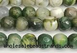 CAA5505 15 inches 6mm faceted round fire crackle agate beads