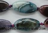 CAA551 15.5 inches 15*30mm oval dyed madagascar agate beads