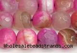 CAA5512 15 inches 8mm faceted round fire crackle agate beads