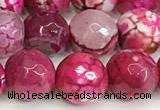 CAA5522 15 inches 10mm faceted round fire crackle agate beads