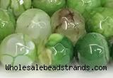 CAA5527 15 inches 10mm faceted round fire crackle agate beads