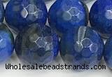 CAA5547 15 inches 12mm faceted round fire crackle agate beads