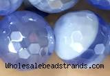 CAA5553 15 inches 12mm faceted round AB-color banded agate beads