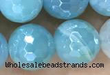 CAA5556 15 inches 10mm faceted round AB-color banded agate beads