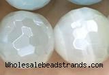 CAA5557 15 inches 12mm faceted round AB-color banded agate beads