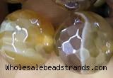 CAA5569 15 inches 12mm faceted round AB-color banded agate beads