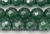 CAA5685 15 inches 6mm faceted round AB-color green agate beads