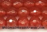 CAA5740 15 inches 6mm faceted round red agate beads