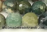 CAA5751 15 inches 8mm faceted round Indian agate beads