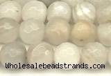 CAA5765 15 inches 6mm faceted round white crazy lace agate beads