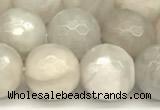 CAA5767 15 inches 10mm faceted round white crazy lace agate beads