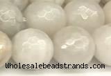 CAA5768 15 inches 12mm faceted round white crazy lace agate beads