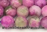 CAA5770 15 inches 6mm faceted round colorfull crazy lace agate beads