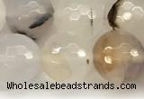 CAA5781 15 inches 8mm faceted round montana agate beads