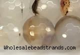 CAA5782 15 inches 10mm faceted round montana agate beads