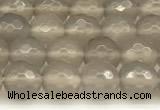 CAA5785 15 inches 6mm faceted round grey agate beads