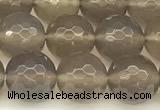 CAA5787 15 inches 10mm faceted round grey agate beads