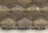 CAA5788 15 inches 12mm faceted round grey agate beads