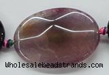 CAA582 15.5 inches 30*40mm faceted oval dragon veins agate beads