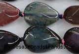 CAA586 15.5 inches 18*25mm faceted teardrop dragon veins agate beads