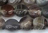 CAA5890 15 inches 8mm coin botswana agate gemstone beads